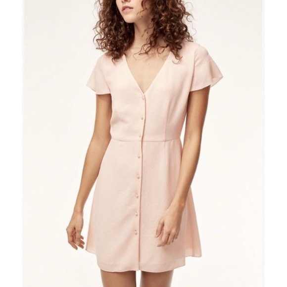 Aritzia Dresses Wilfred Aritzia Nazaire Pink Button Down Dress Poshmark